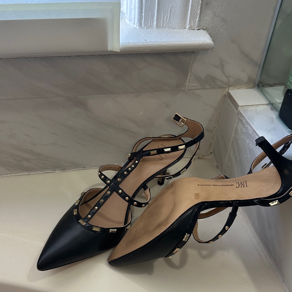 INC International Concepts Black Studded Heels